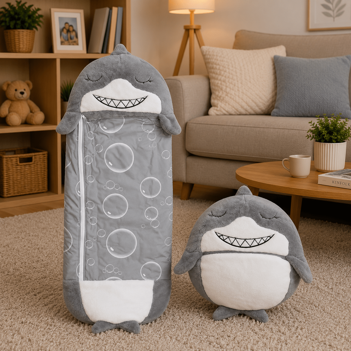 2-in-1 Plush Toy with Built-in Sleeping Bag