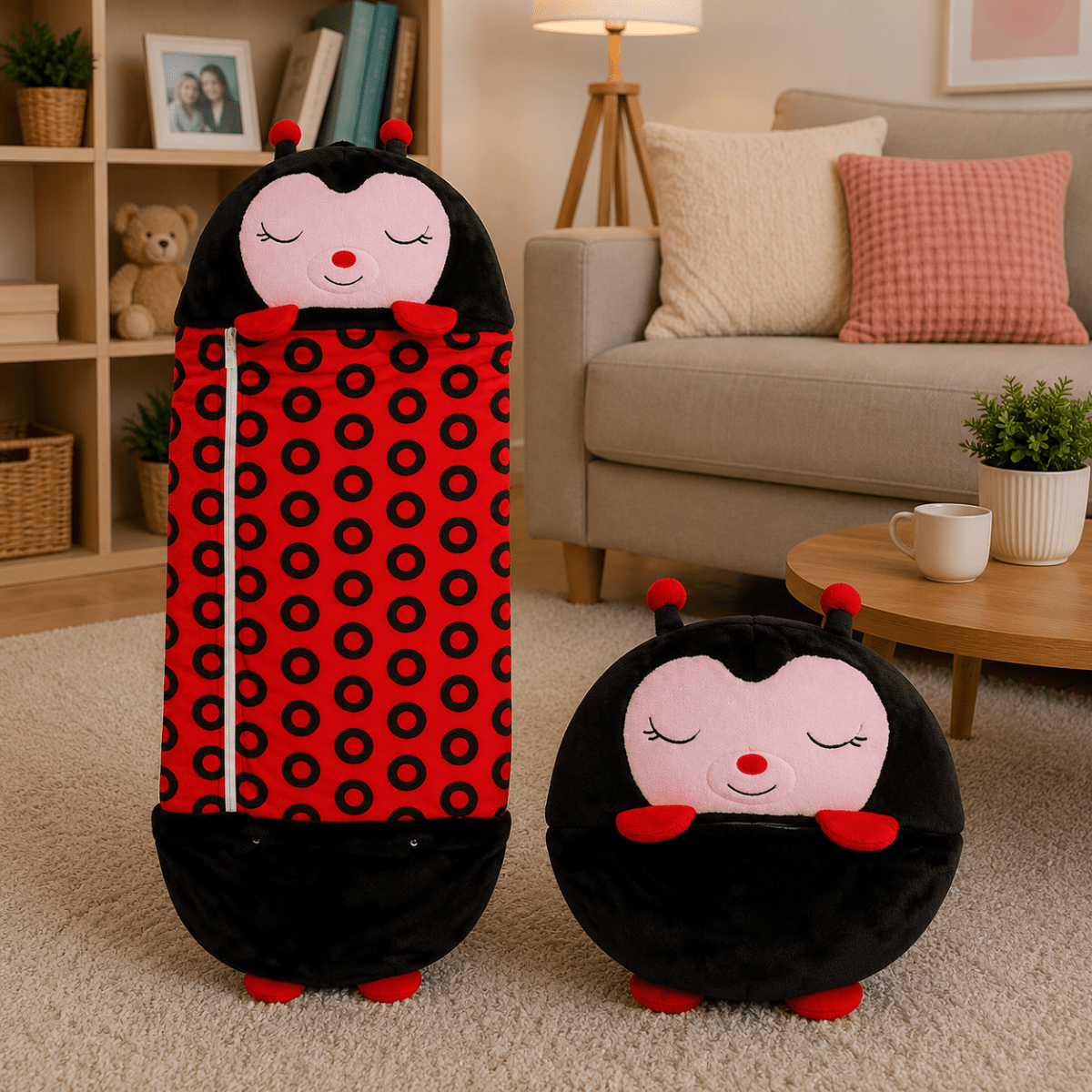 2-in-1 Plush Toy with Built-in Sleeping Bag