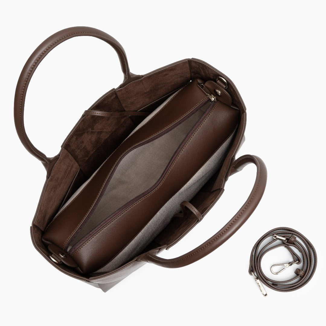 Sac cabas tressé moyen en similicuir