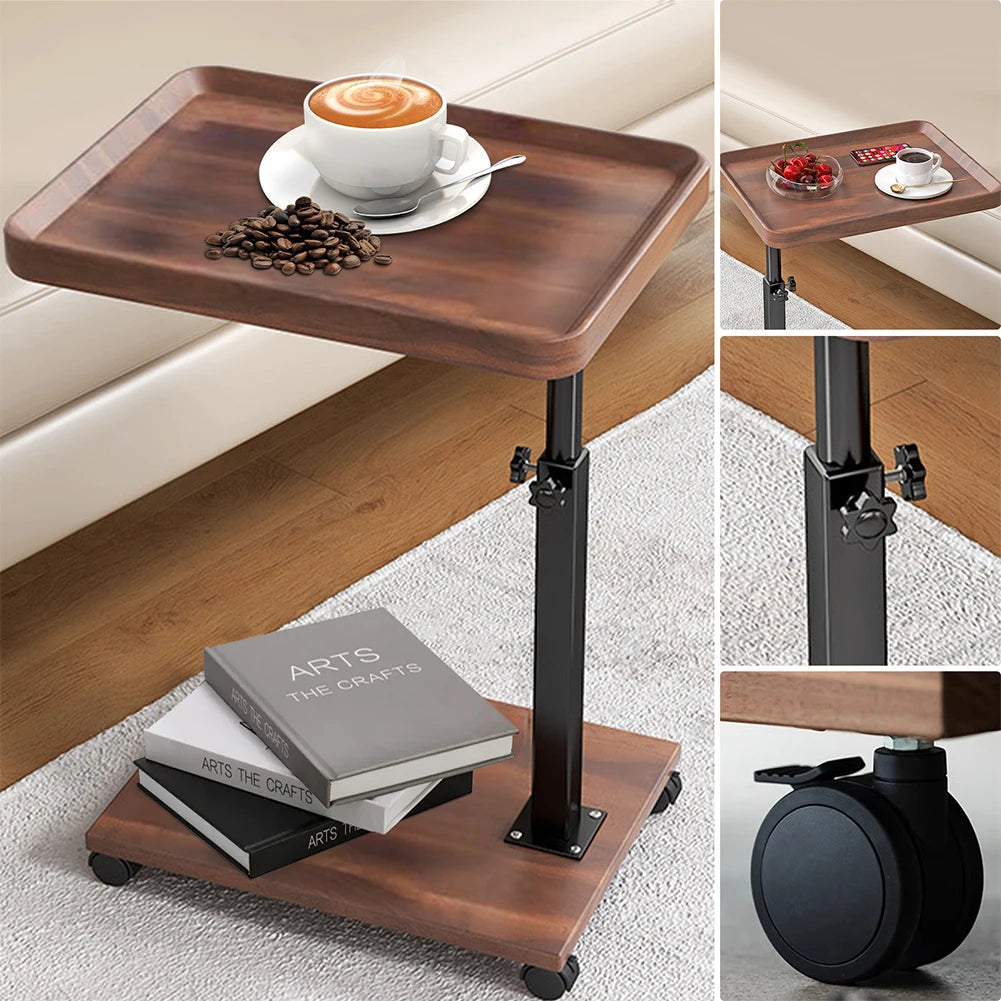 Dark Wood Grain Sofa Table - Adjustable Height Design 2