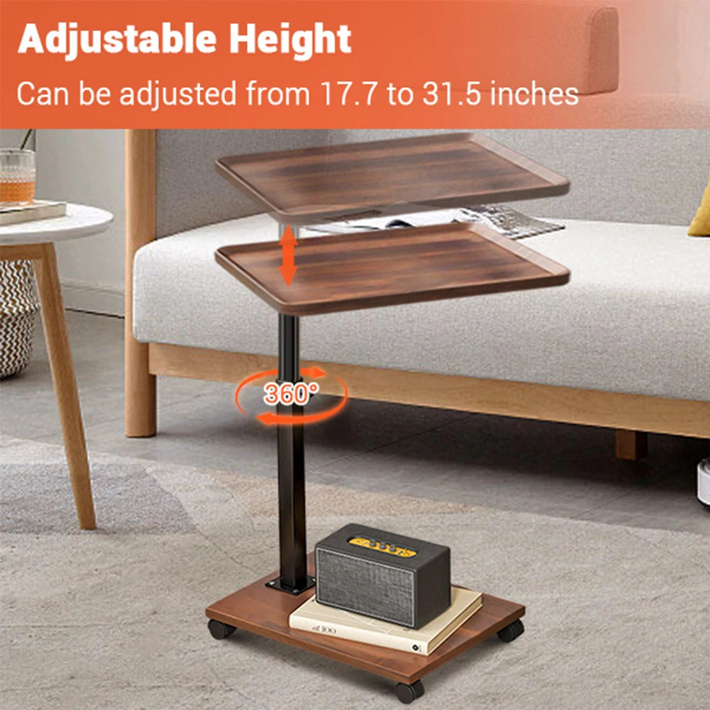 Dark Wood Grain Sofa Table - Adjustable Height Design 4