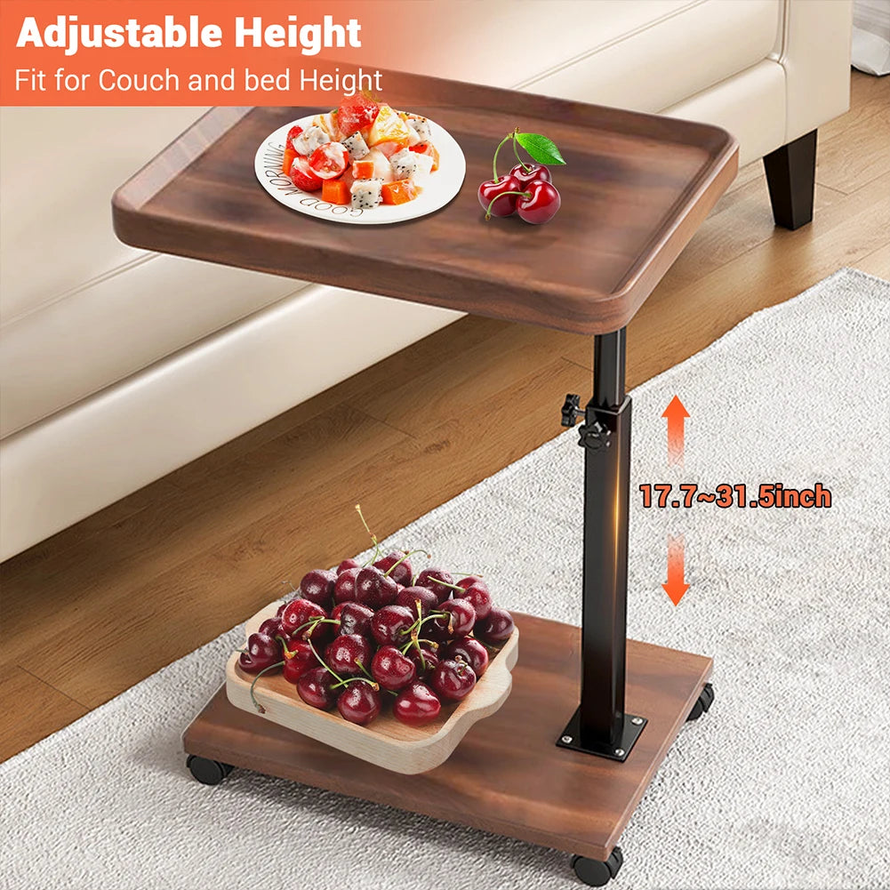 Dark Wood Grain Sofa Table - Adjustable Height Design 5