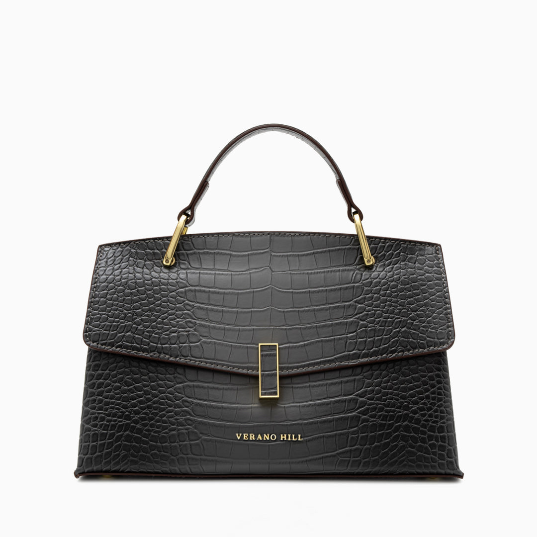 Sac cabas moyen motif crocodile en similicuir