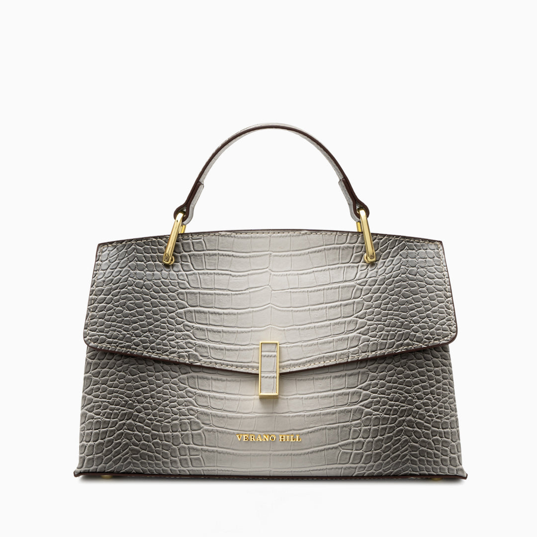 Sac cabas moyen motif crocodile en similicuir