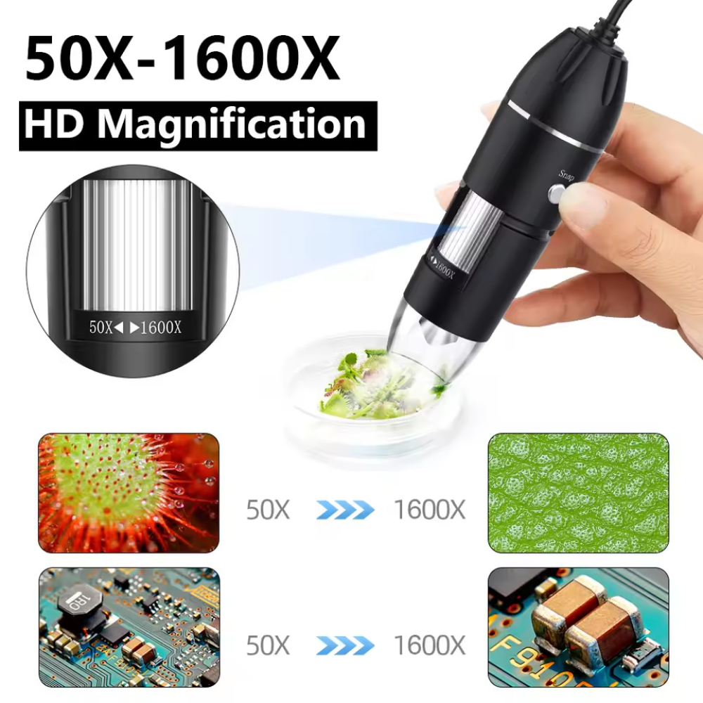Microscope numérique USB 50x à 1600x avec support