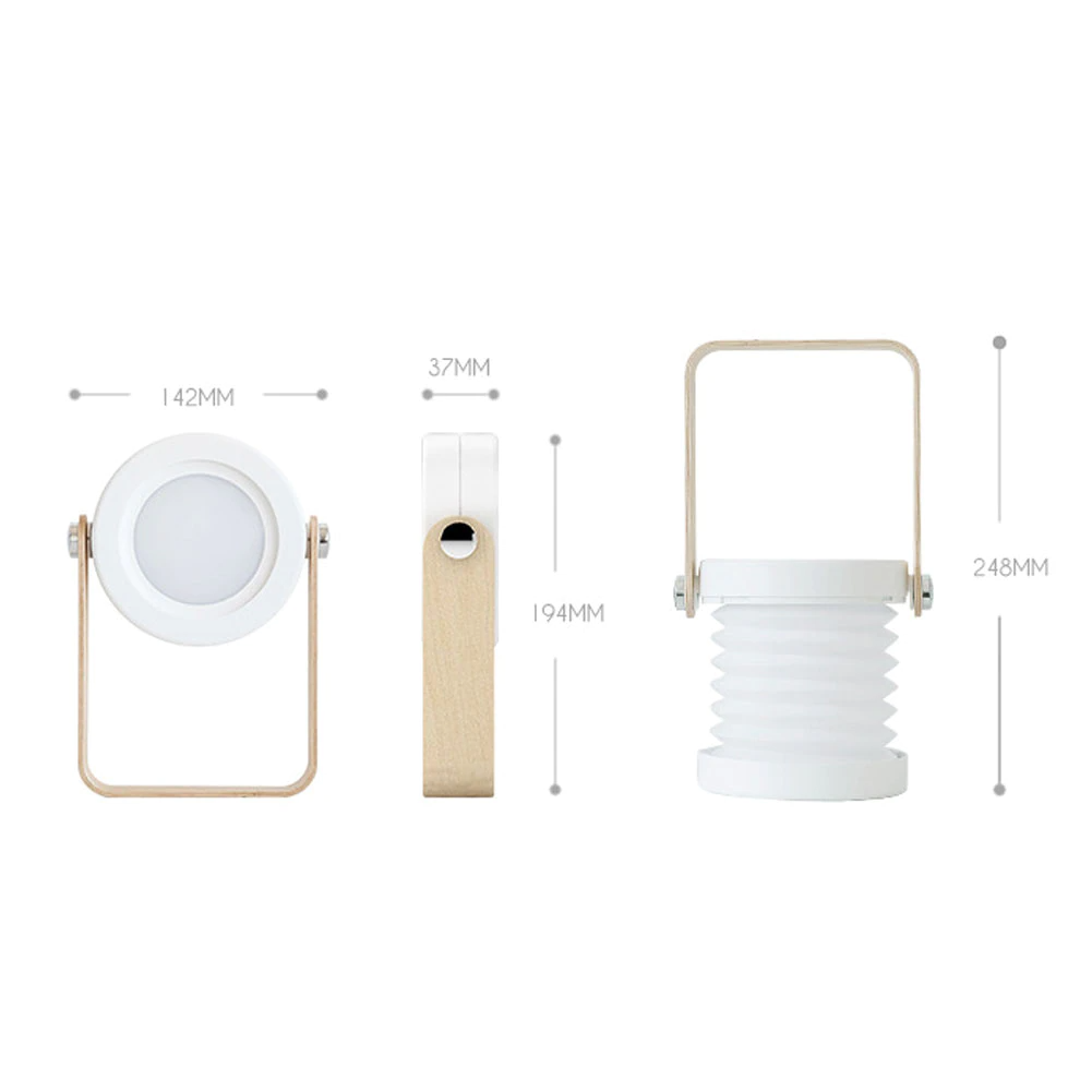 Scandinavian LED Accordion Lamp, Rechargeable, Dimmable