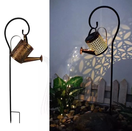 Éclairage Solaire Extérieur en Métal Élégant | Arrosoir Chic pour Sublimer Votre Jardin 5