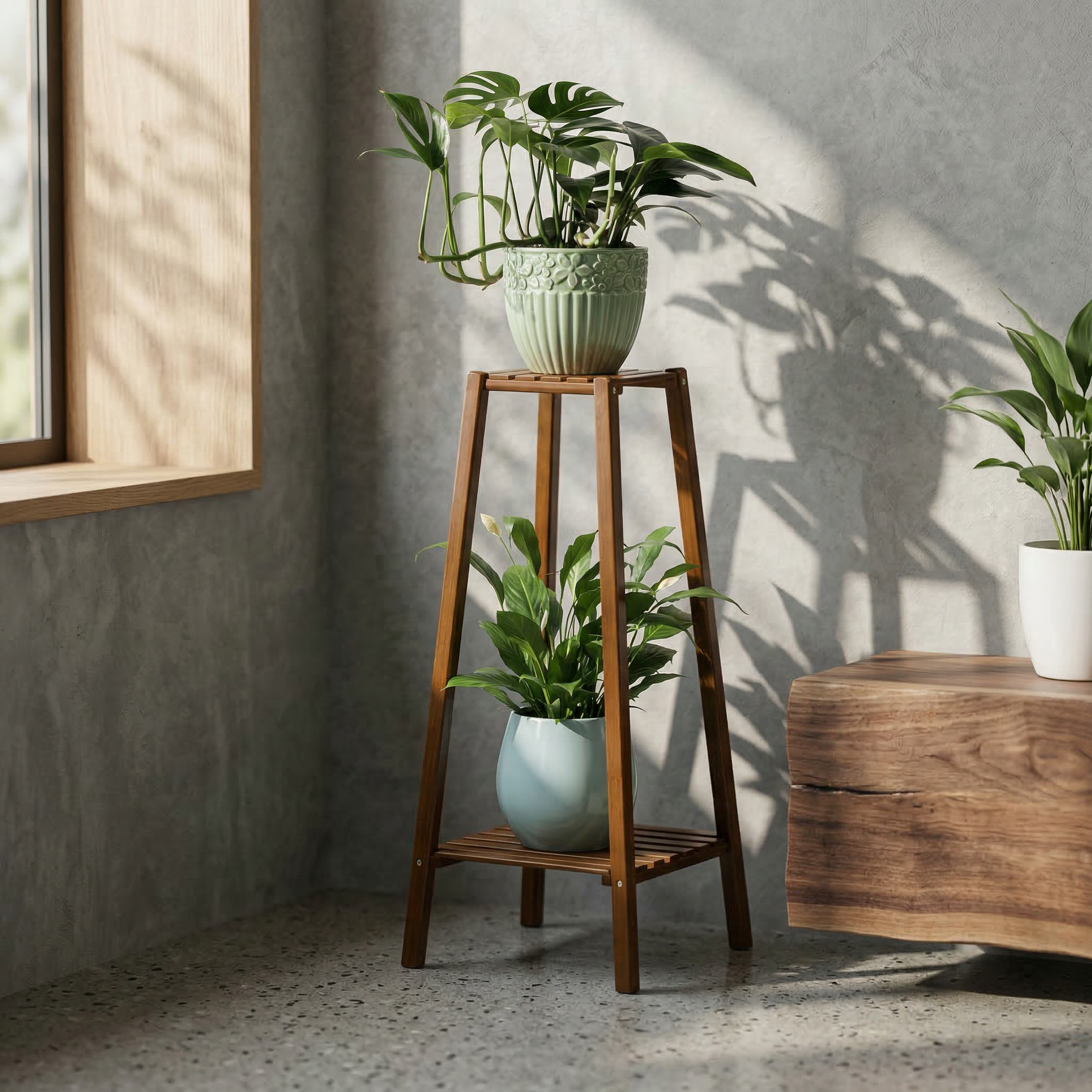 Étagère à Plantes en Bambou Artisanal