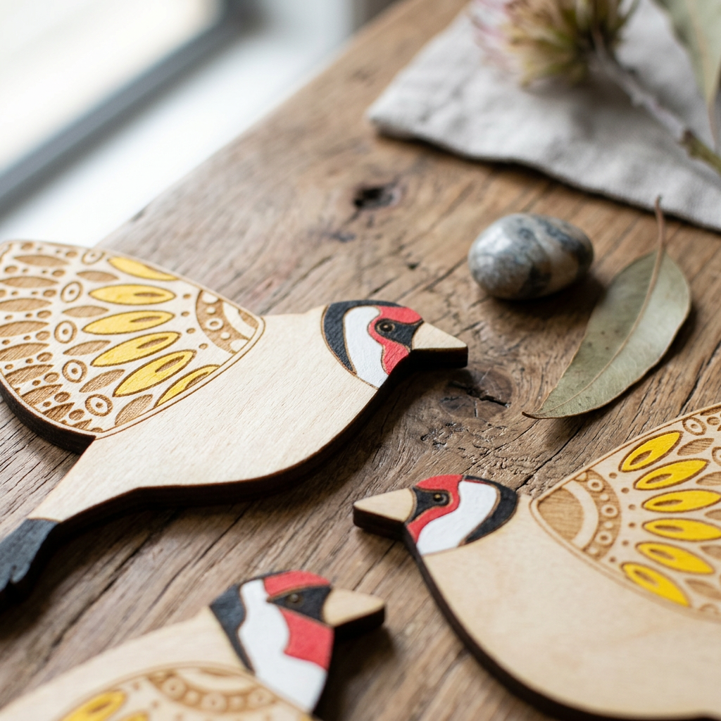 Set Déco Murale Oiseaux en Bois Artisanal