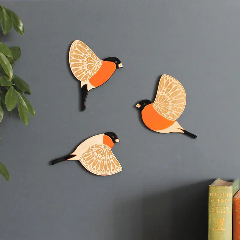 Set Déco Murale Oiseaux en Bois Artisanal
