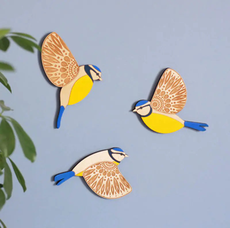 Set Déco Murale Oiseaux en Bois Artisanal