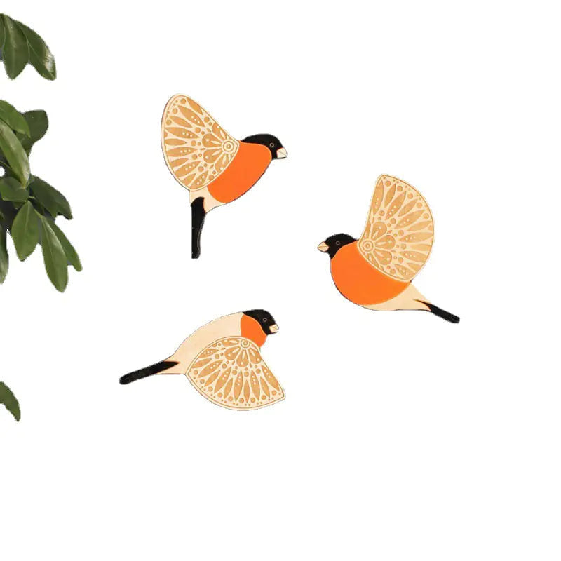 Set Déco Murale Oiseaux en Bois Artisanal