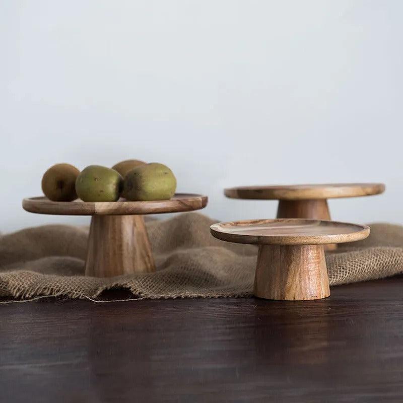Artisanal Timber Pedestal Display Tray