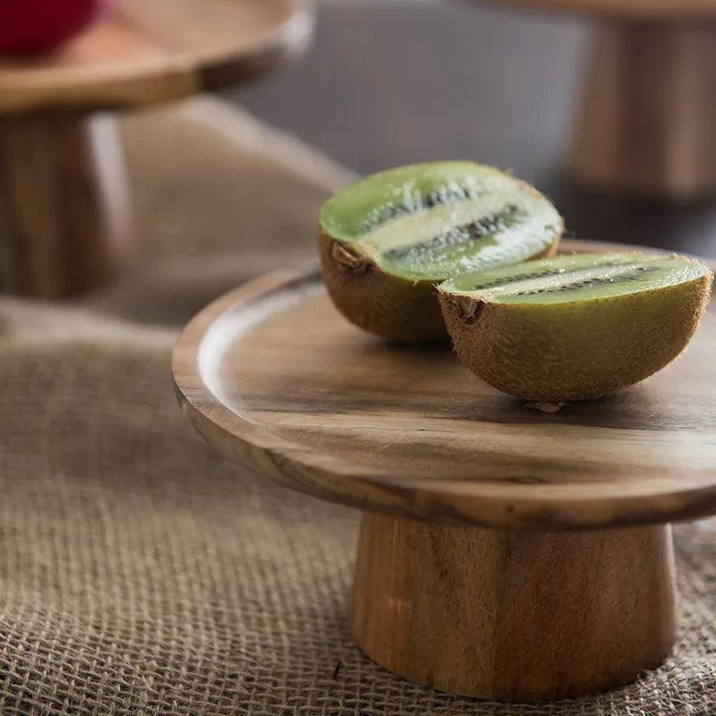 Artisanal Timber Pedestal Display Tray