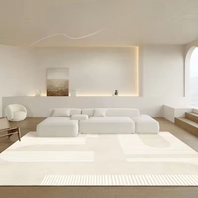 Tapis Salon Zen Texturé Neutre Style Contemporain