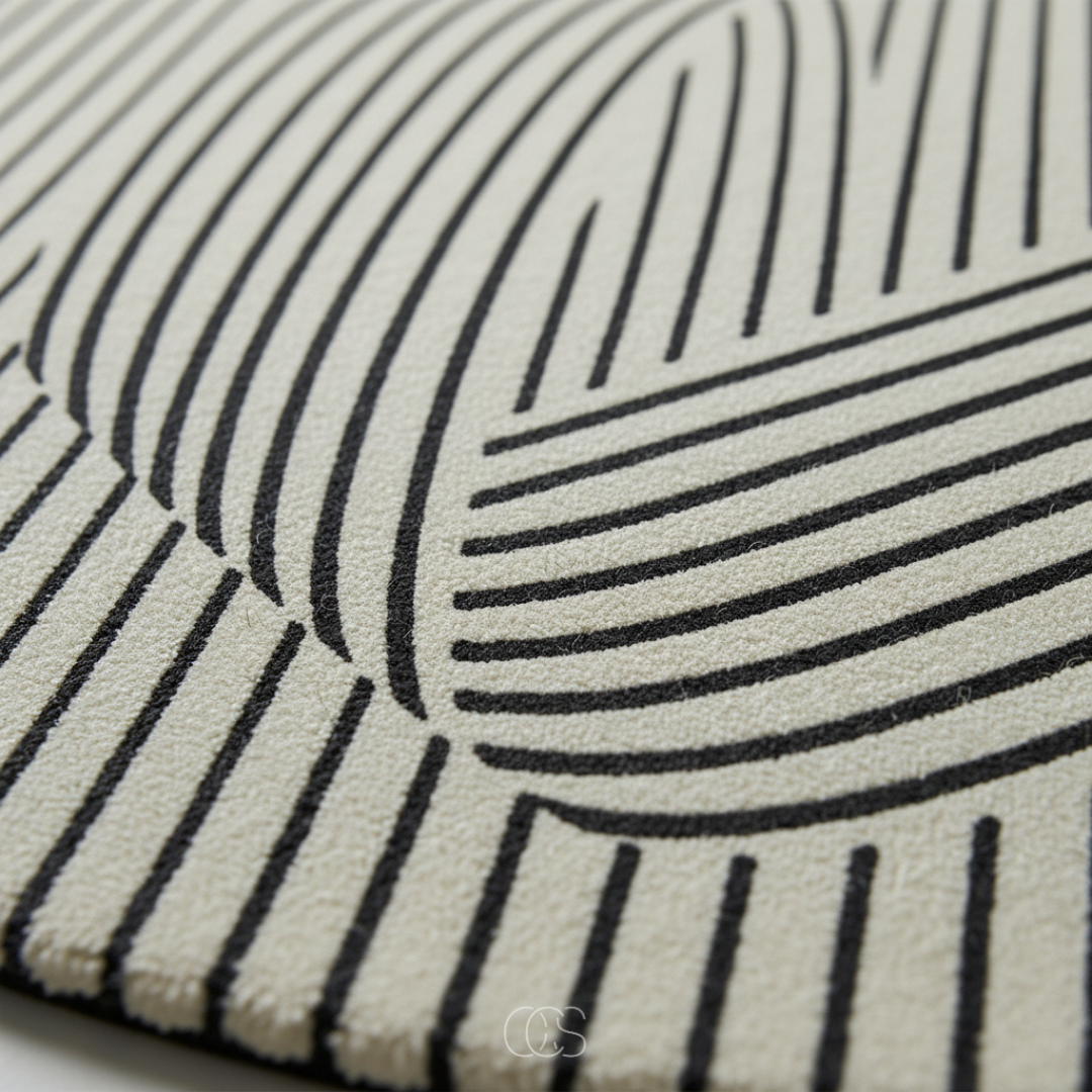 Tapis Circulaire Géométrique Style Scandi Haute Qualité