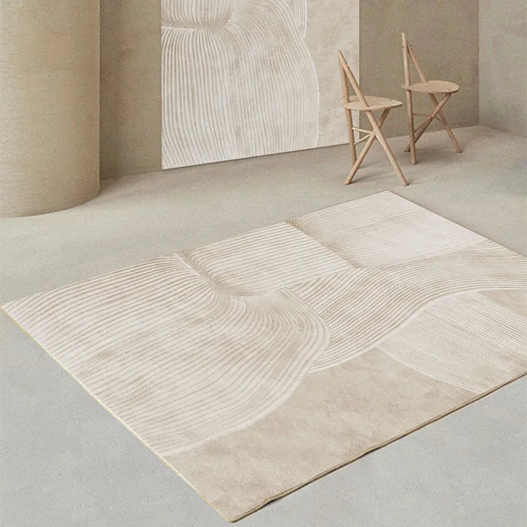 Tapis Moelleux Minimaliste Japonais Art Abstrait