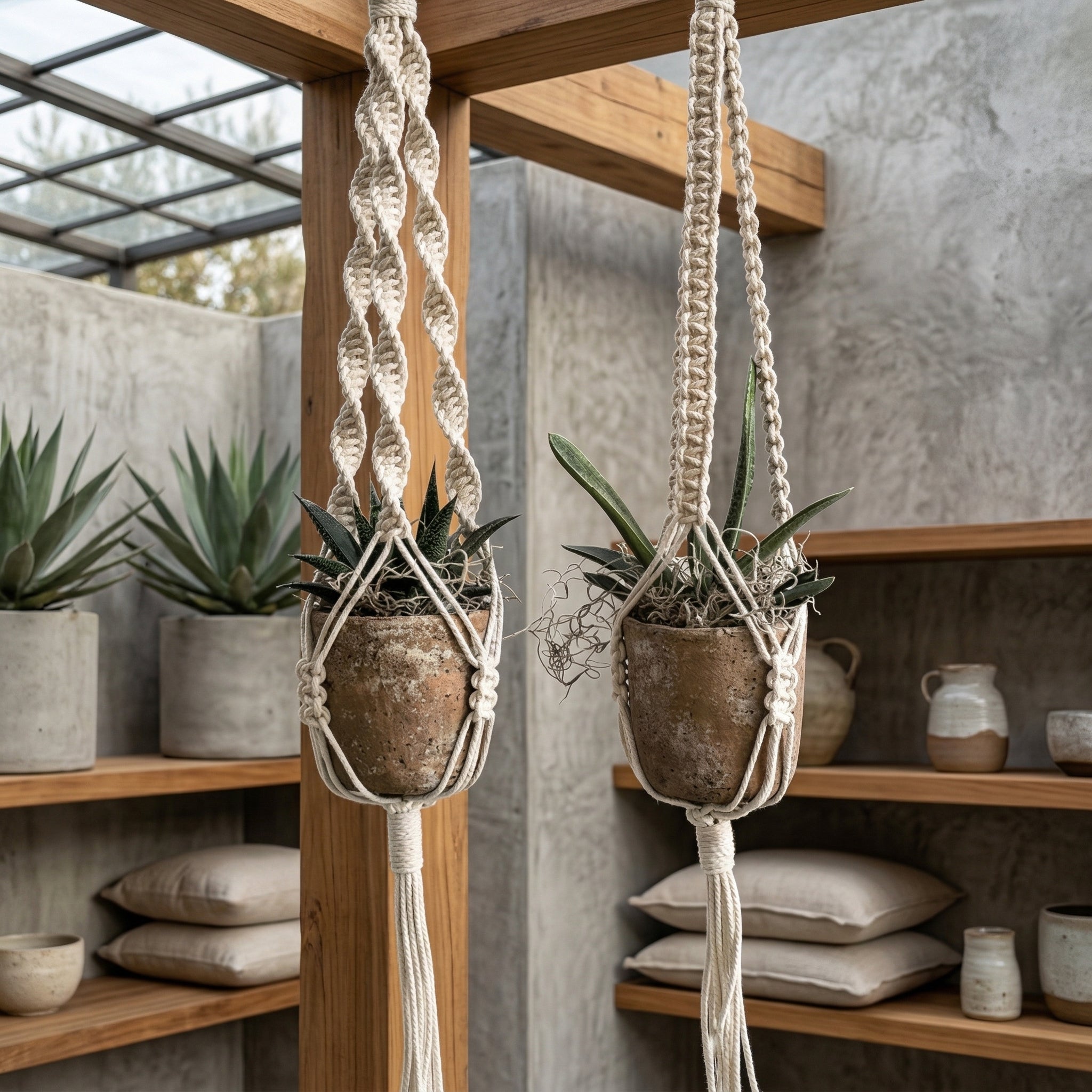 Suspension Macramé Plantes en Coton