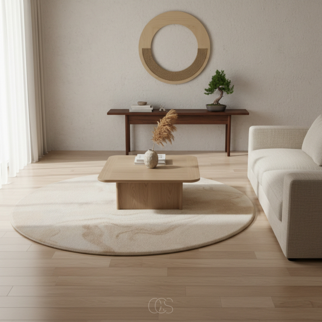 Tapis Rond Marbré Classique Girona