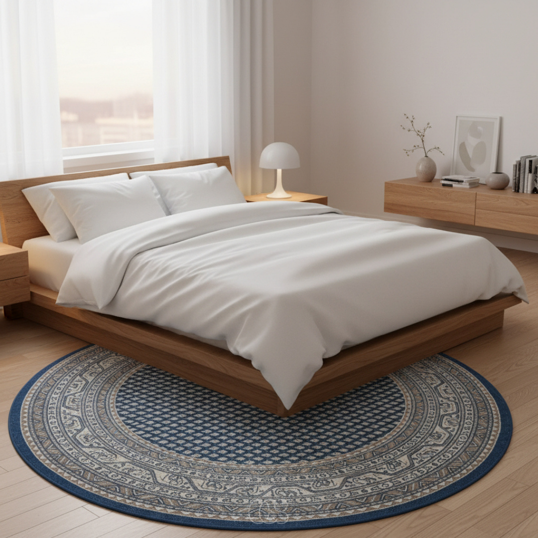 Modern Intricate Patterned Circle Rug - 160x160cm