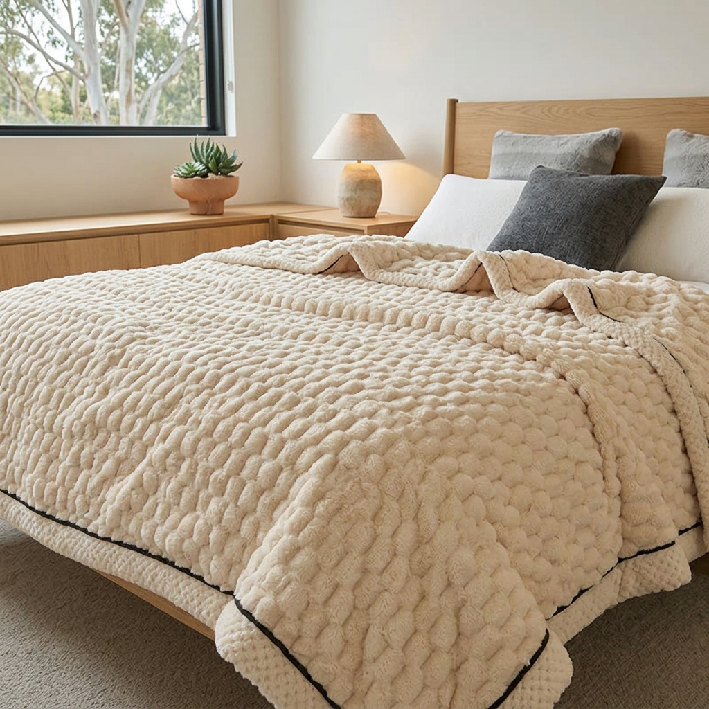 Modern Soft Flannel Autumn Blanket - Breathable Throw