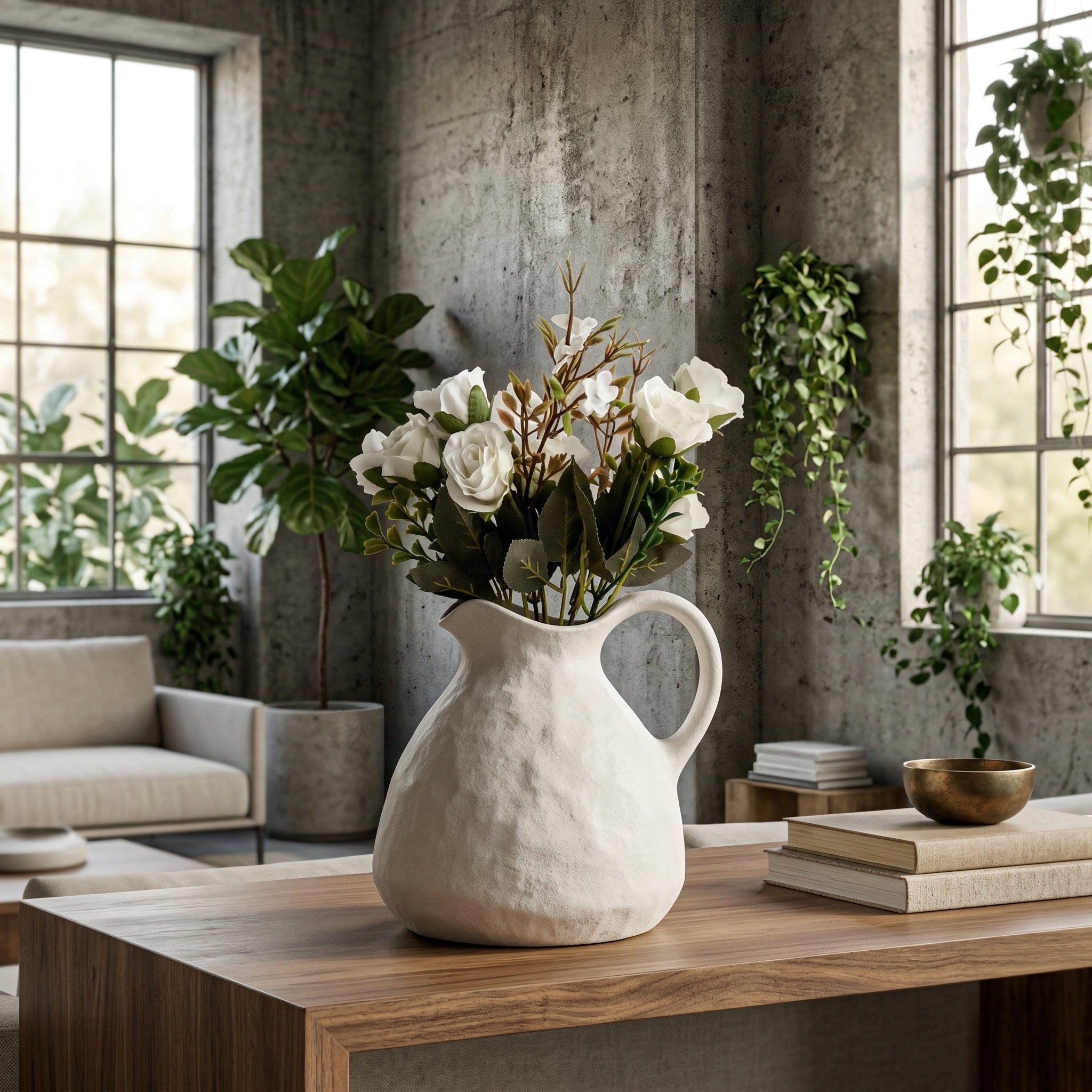 Pitcher Vessel – Artisanal Matte Ceramic Vase