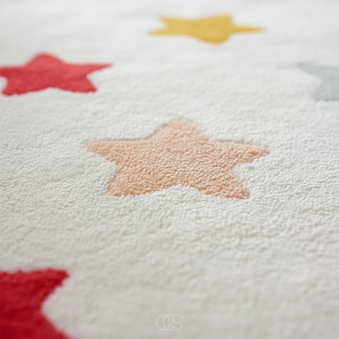 Tapis Enfant Étoiles Colorées Antidérapant