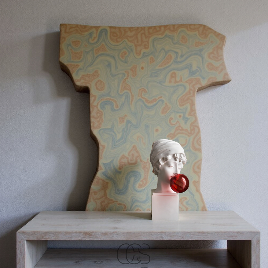 Buste David Pop Art avec Bubblegum Rose – Sculpture