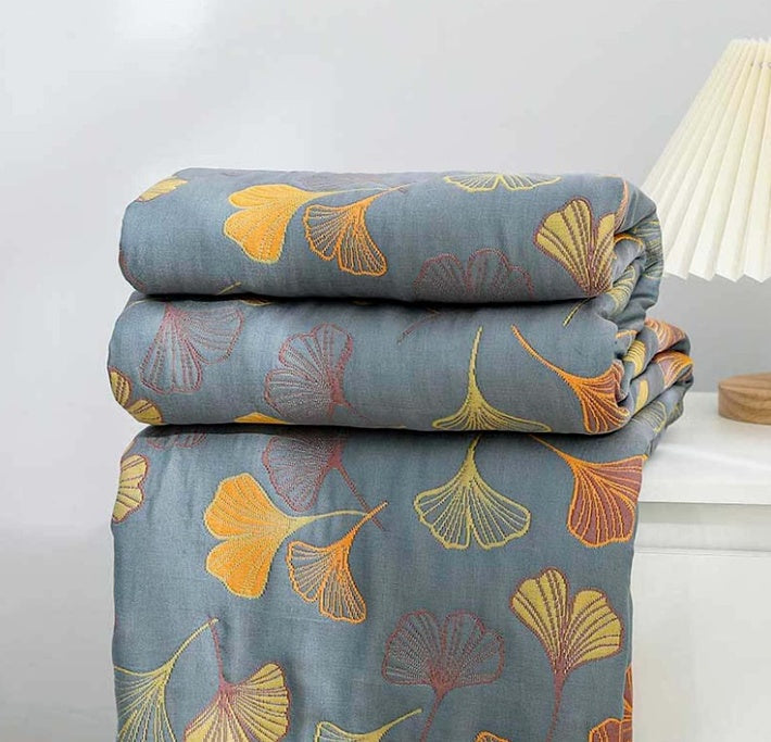Plaid Coton Premium Réversible Design Ginkgo