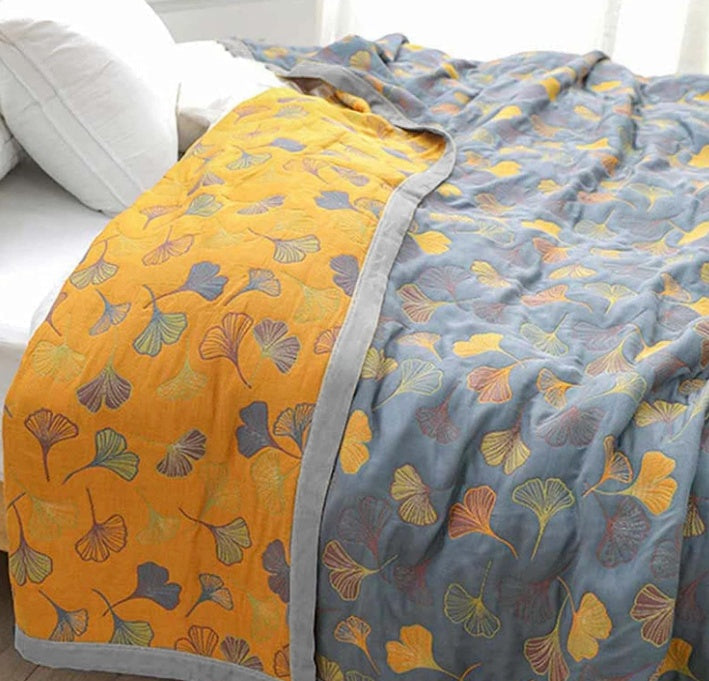 Plaid Coton Premium Réversible Design Ginkgo
