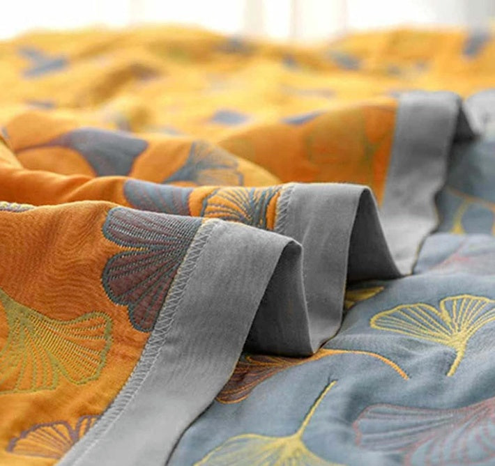 Plaid Coton Premium Réversible Design Ginkgo