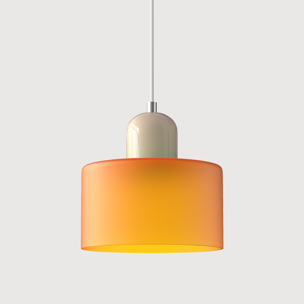 Suspension rétro en verre bicolore, style années 60