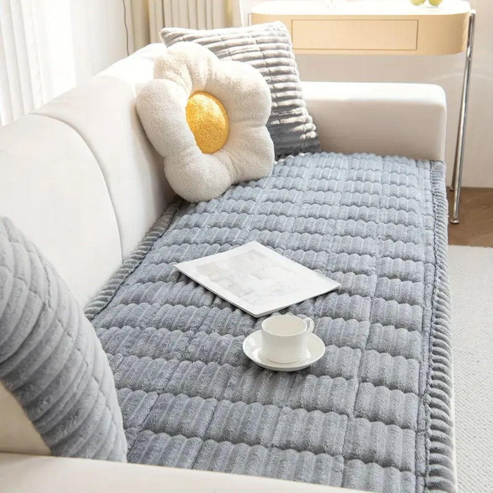 Ruffled Edge Couch Throw - Soft Plush Sofa Blanket