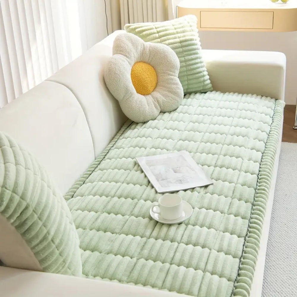 Ruffled Edge Couch Throw - Soft Plush Sofa Blanket