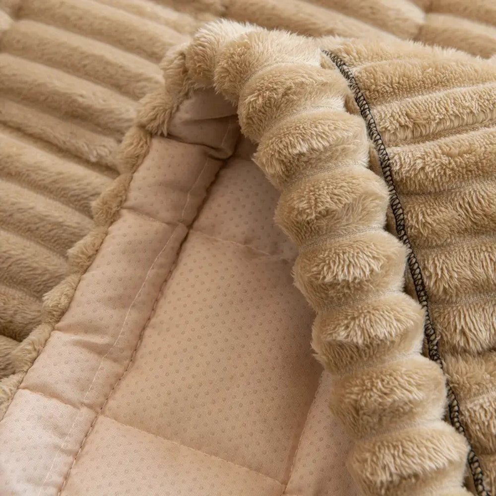 Ruffled Edge Couch Throw - Soft Plush Sofa Blanket