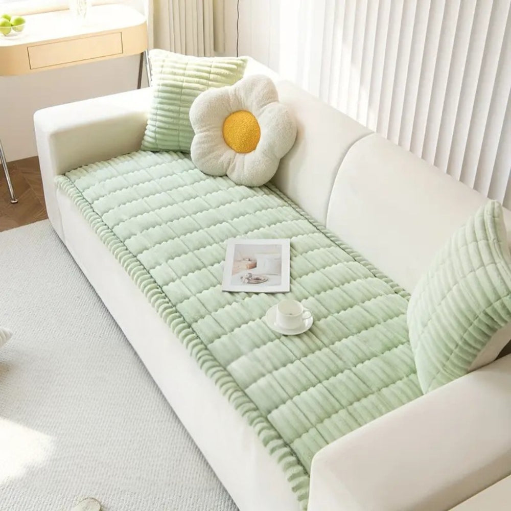 Ruffled Edge Couch Throw - Soft Plush Sofa Blanket