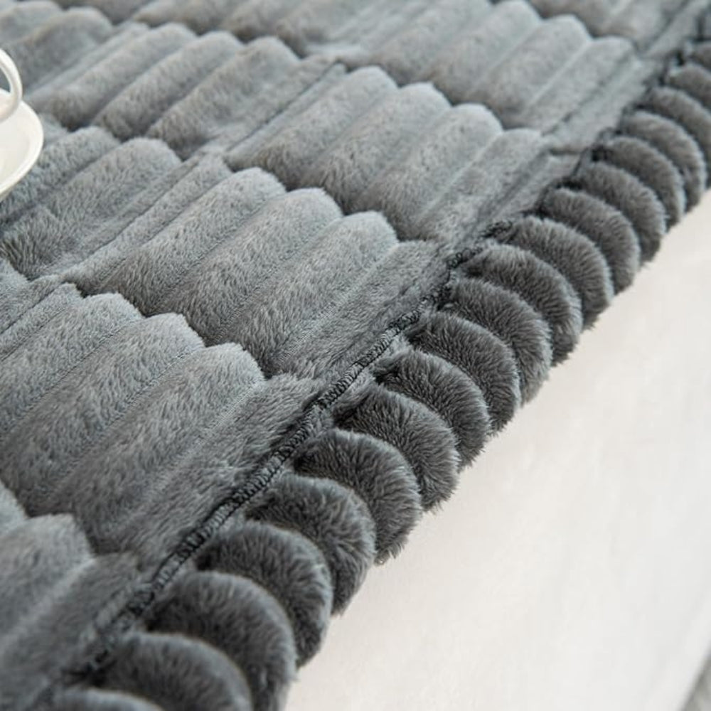 Ruffled Edge Couch Throw - Soft Plush Sofa Blanket