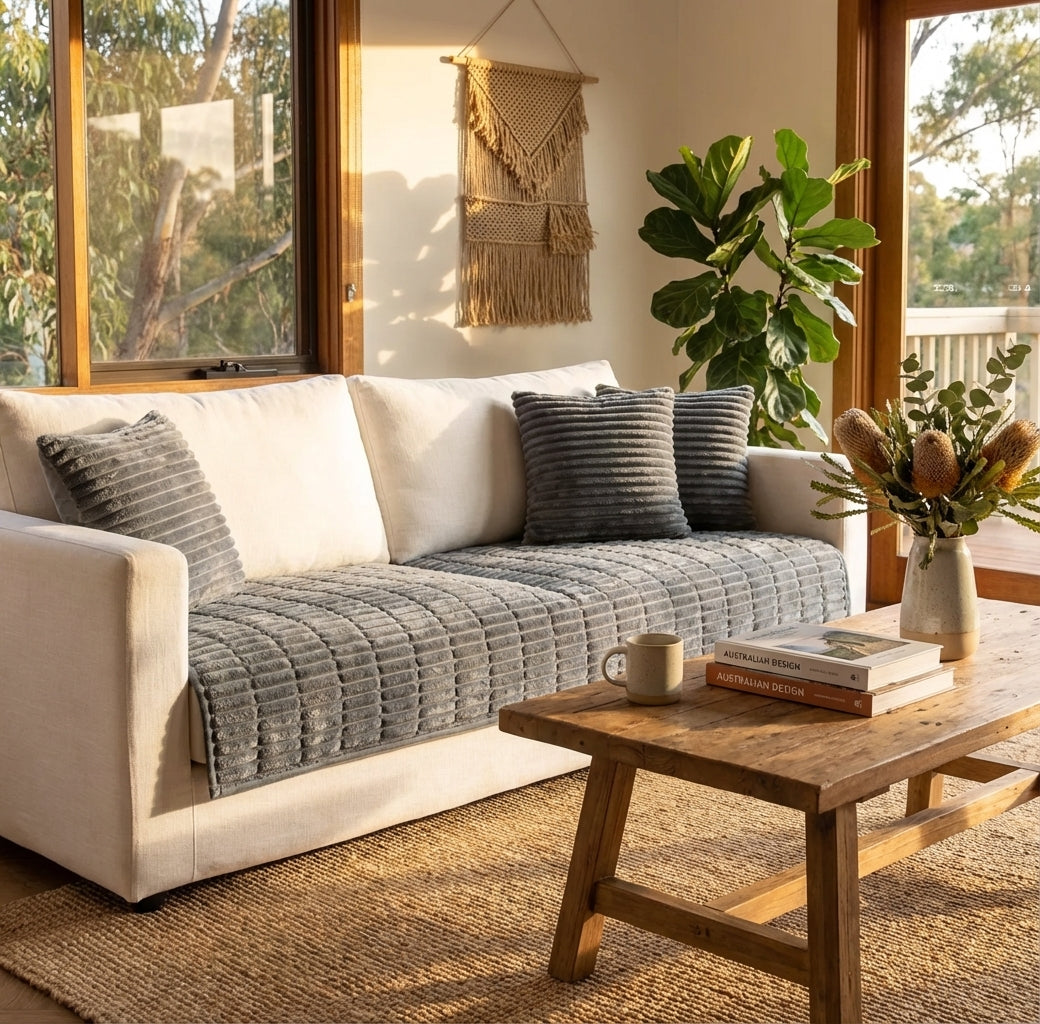 Ruffled Edge Couch Throw - Soft Plush Sofa Blanket