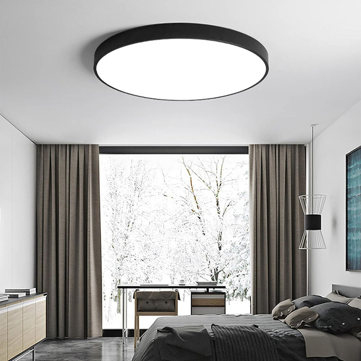 Plafonnier LED rond extra-plat, Ø 23 à 50 cm