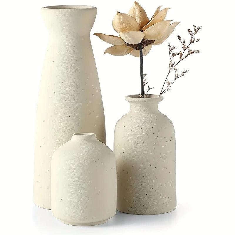 Set de 3 Vases Céramique Mouchetée - Trio Organique