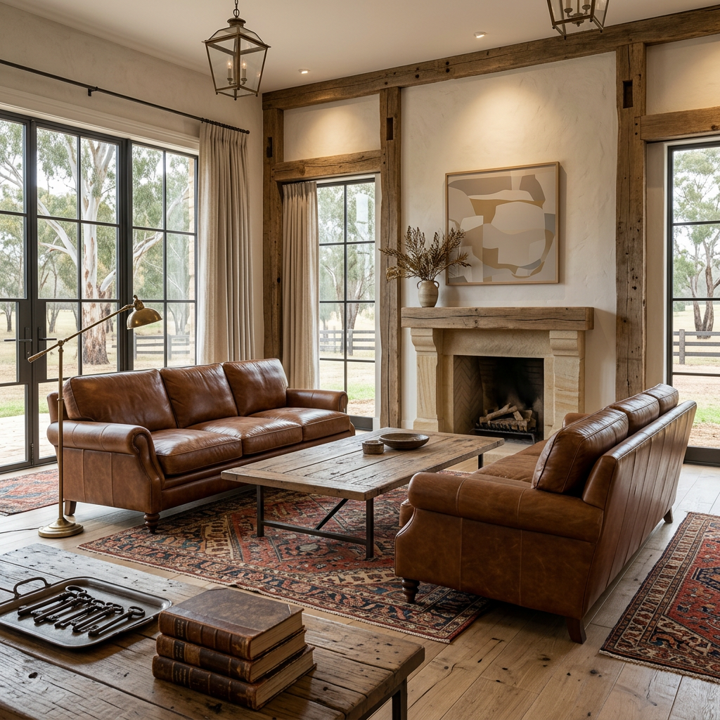 Heritage-Style Patterned Rug for Large Living Rooms