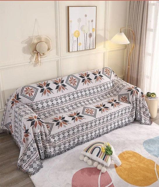 Vibrant Jacquard Throw Blanket Polyester Cotton 130x170cm