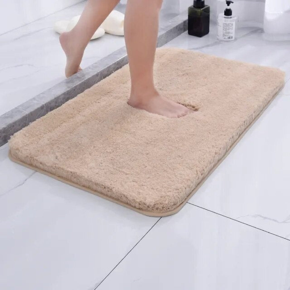 Tapis de bain moelleux en microfibre, dos antidérapant