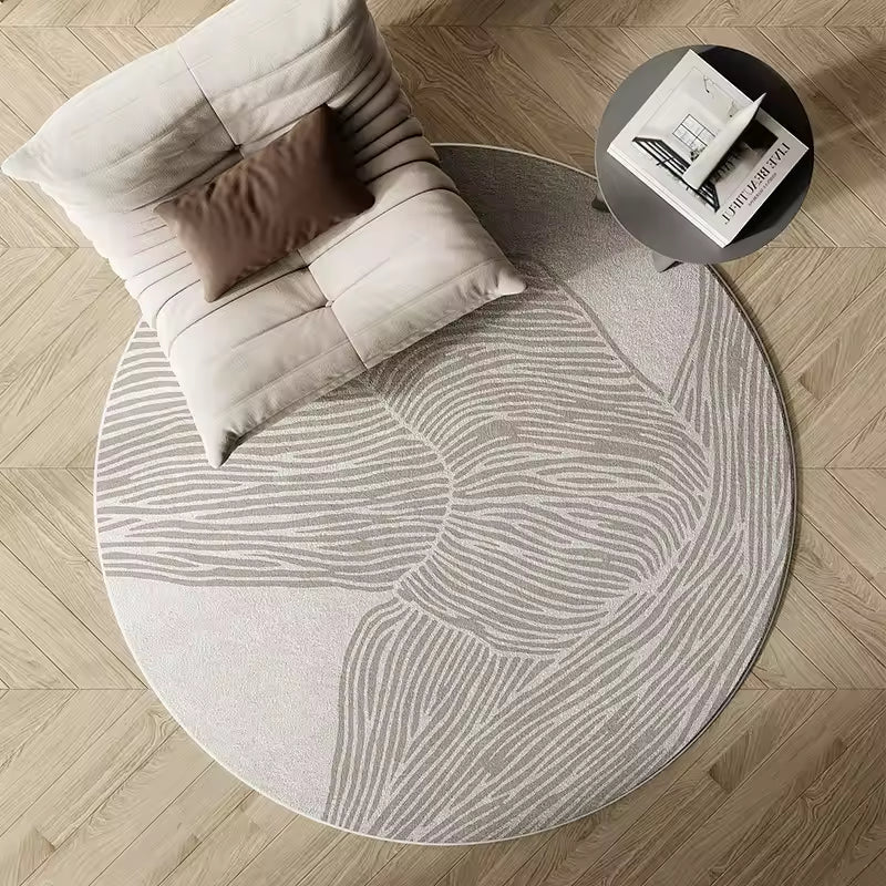 Wabi Sabi Zen-Inspired Round Abstract Area Rug