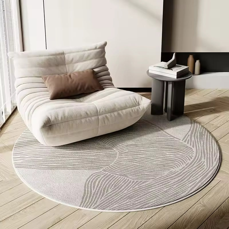 Wabi Sabi Zen-Inspired Round Abstract Area Rug