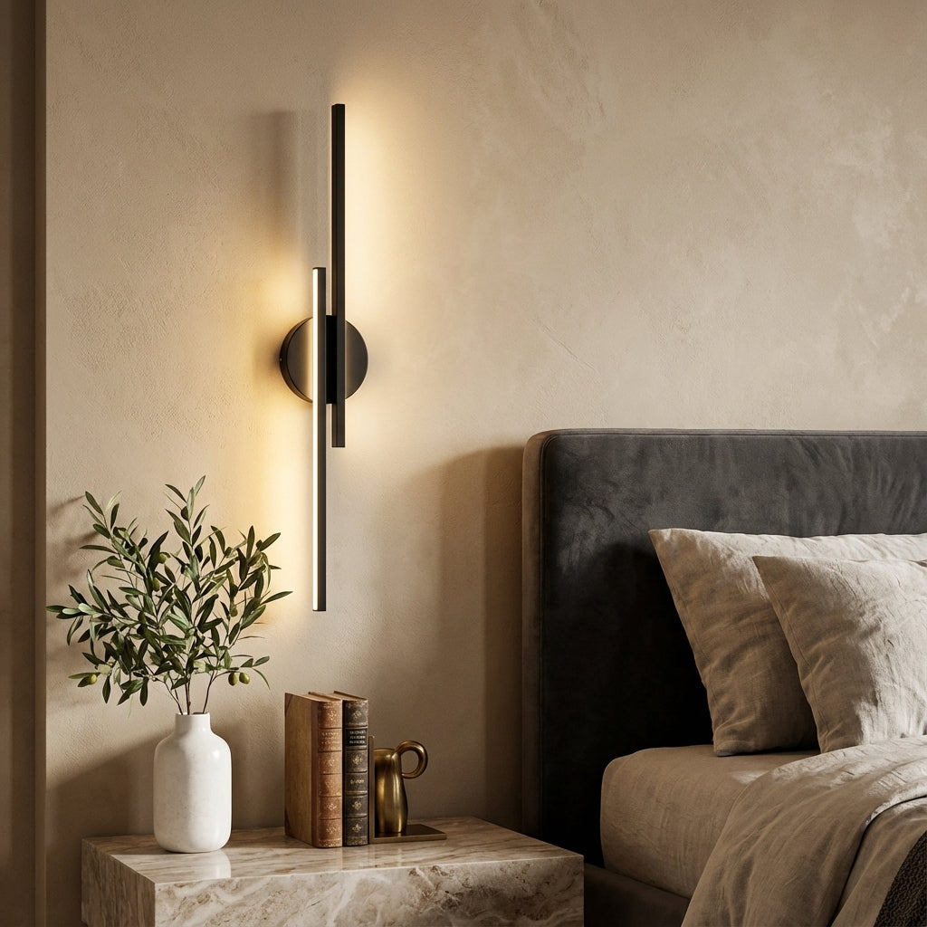 Applique murale LED design linéaire et disque