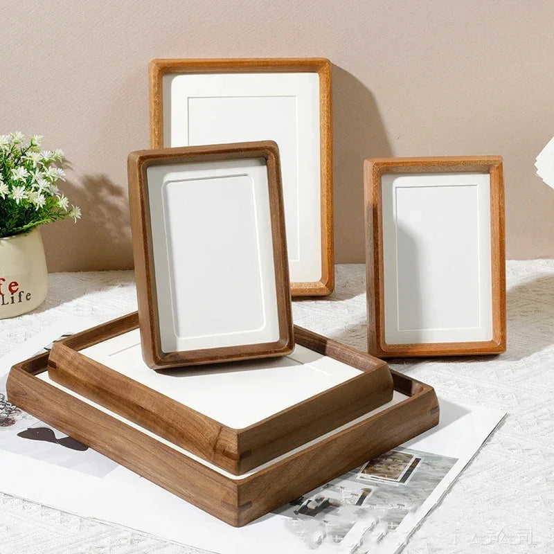 Cadre photo en bois massif aux coins arrondis