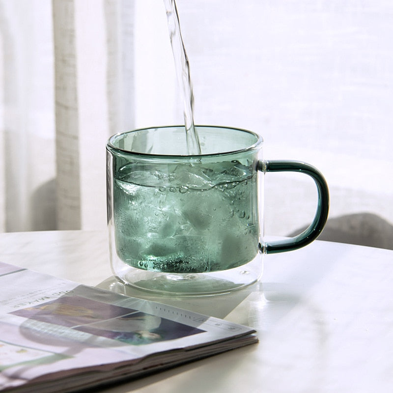 Tasse en verre résistant à la chaleur avec anse, 250 ml