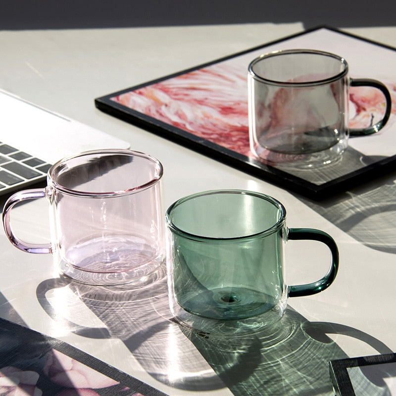 Tasse en verre résistant à la chaleur avec anse, 250 ml