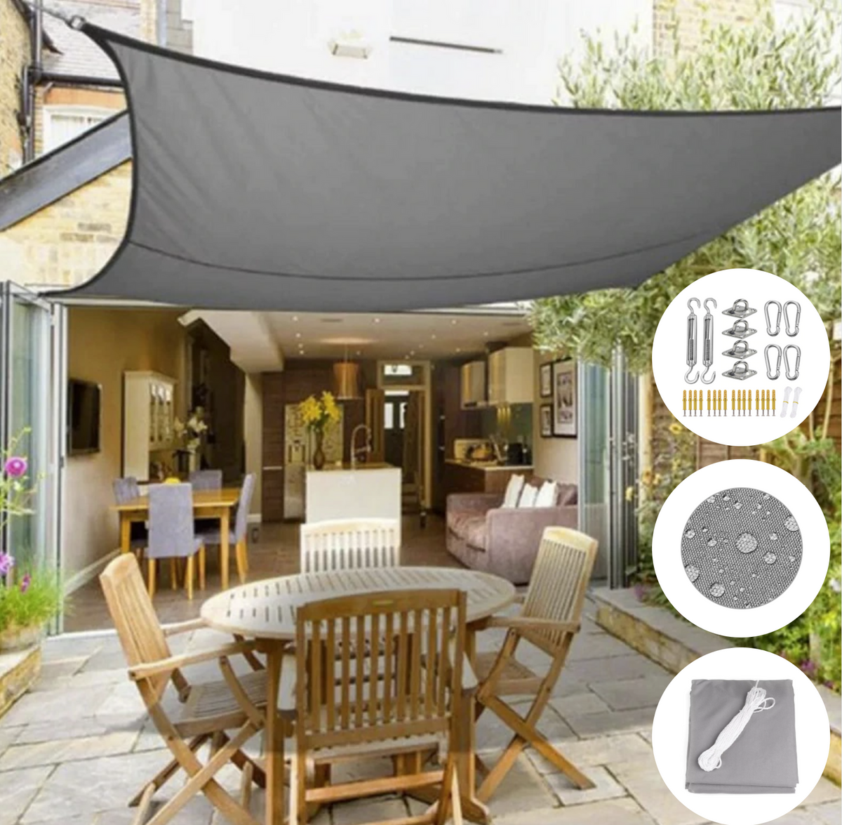 Toile d'Ombrage Déperlante avec Protection UV